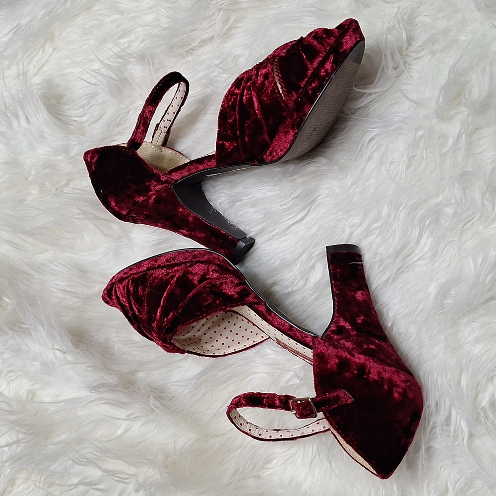 But another innocent tale velvet,wine colored heels